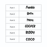 graphic showing font choices