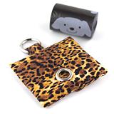 leopard poop bag dispenser and roll